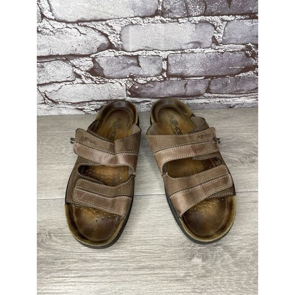 Rohde Soltau Brown Leather Casual Strap Mules Sandals Men’s Sz 10M US/43EU - Picture 16 of 16